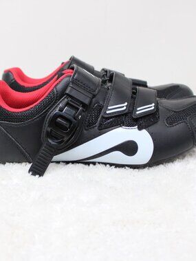 Peloton Cycling Shoes Adult 40 Black/White/Red Indoor Bike Cleats Clip in Unisex